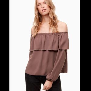 WILFRED MOREL BLOUSE OFF SHOULDER LIKE NEW SIZE SMALL ARITZIA